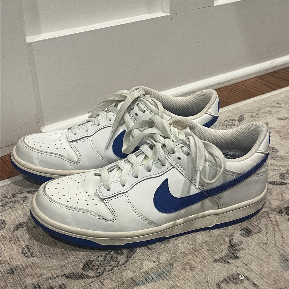 Nike White and Blue Sneakers